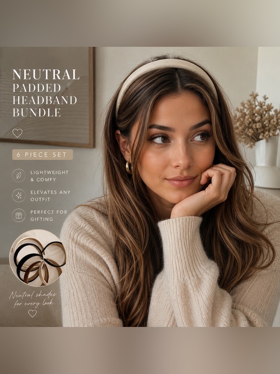 None Accessories - Neutral Padded Headband Set Boho Minimalist Preppy Hair Accessories 6pc NWOT